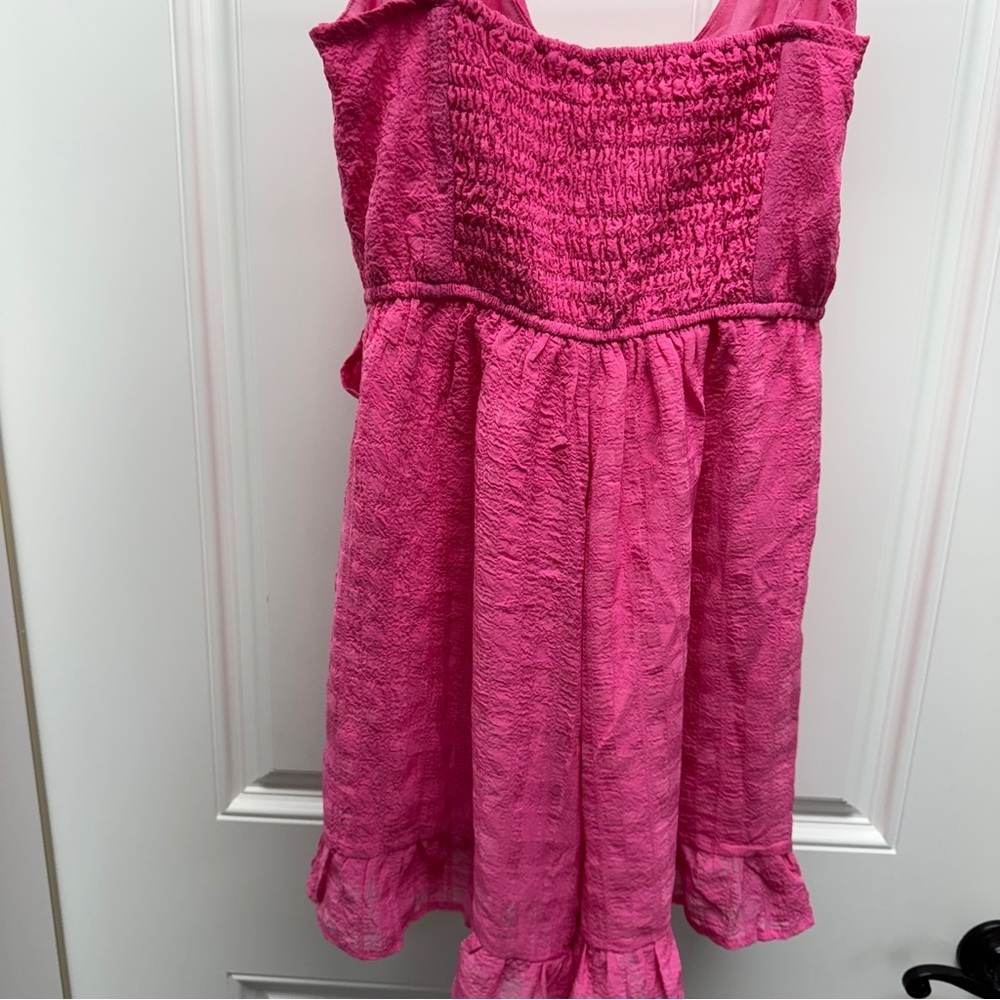 Pink Ruffled Side Tie Romper - Picture 11 of 15